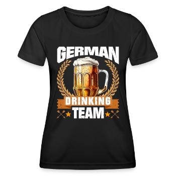German Drinking Team Boarisches Bier München - Frauen Funktions-T-Shirt - Schwarz - Vorne - AI Model Female 172 light (172cm)