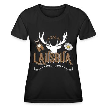 Bayerischer Lausbua Trachten Shirt Männer - Frauen Funktions-T-Shirt - Schwarz - Vorne - AI Model Female 172 light (172cm)