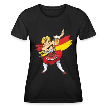 Trachten Shirt Frauen Bierfan - Frauen Funktions-T-Shirt - Schwarz - Vorne - AI Model Female 172 light (172cm)