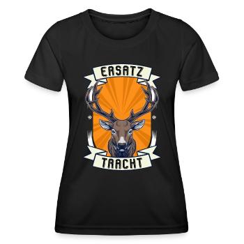 Bayerisch Trachten Shirt Ersatz Tracht Volksfest - Frauen Funktions-T-Shirt - Schwarz - Vorne - AI Model Female 172 light (172cm)