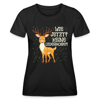 Bayern Tracht Wie Jetzt? Keine Lederhosen? - Frauen Funktions-T-Shirt - Schwarz - Vorne - AI Model Female 172 light (172cm)