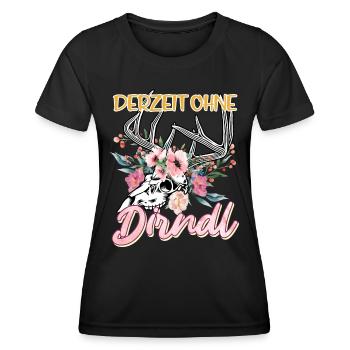 Trachten Shirt Frauen Derzeit ohne Dirndl - Frauen Funktions-T-Shirt - Schwarz - Vorne - AI Model Female 172 light (172cm)