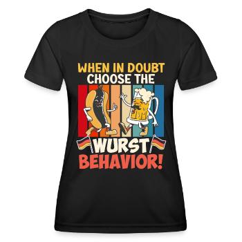 Deutsches Essen en cas de doute Choisissez la Wurst - T-shirt sport Femme - noir - Devant - AI Model Female 172 light (172cm)