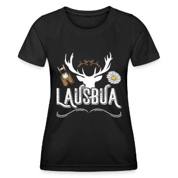 Bayerischer Lausbua Trachten Shirt Männer - Frauen Funktions-T-Shirt - Schwarz - Vorne - AI Model Female 172 light (172cm)