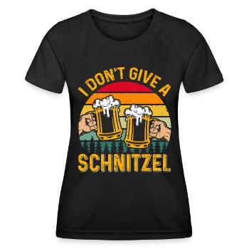 Je ne donne pas un fan de bière schnitzel - T-shirt sport Femme - noir - Devant - AI Model Female 172 light (172cm)