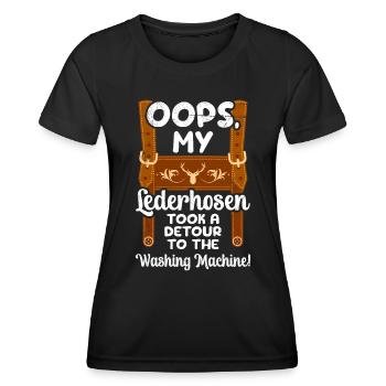 Bayer Oops My Lederhosen in the Washing Machine - Frauen Funktions-T-Shirt - Schwarz - Vorne - AI Model Female 172 light (172cm)