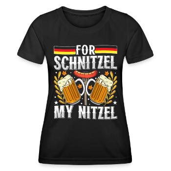Deutsches Essen For Schnitzel my Nitzel Bierfan - Frauen Funktions-T-Shirt - Schwarz - Vorne - AI Model Female 172 light (172cm)