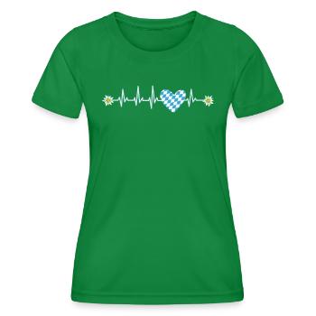 État libre de Bavière Palpitations cardiaques Drapeau bavarois - T-shirt sport Femme - vert - Devant - AI Model Female 172 dark (172cm)