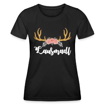 Lausmadl Dirndl Trachten Shirt Frauen Tracht - Frauen Funktions-T-Shirt - Schwarz - Vorne - AI Model Female 172 light (172cm)