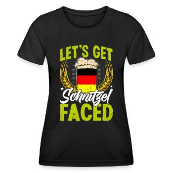 Cuisine allemande Faisons face à Schnitzel Allemand - T-shirt sport Femme - noir - Devant - AI Model Female 172 light (172cm)