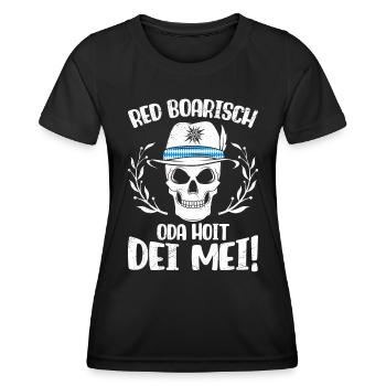 Bayerisch Red Boarisch oda Hoit dei Mei! Bayern - Frauen Funktions-T-Shirt - Schwarz - Vorne - AI Model Female 172 light (172cm)