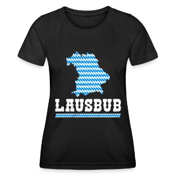 Lausbub Bayern Bayerisch Lausbua Shirt Herren - Frauen Funktions-T-Shirt - Schwarz - Vorne - AI Model Female 172 light (172cm)