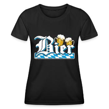 Bayerisch Bierliebhaber Bayern Bier München - Frauen Funktions-T-Shirt - Schwarz - Vorne - AI Model Female 172 light (172cm)
