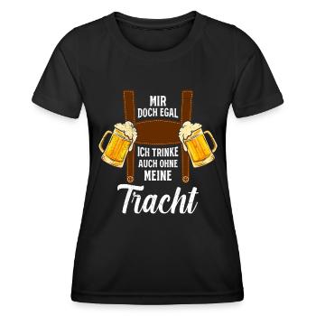 Volksfest Mir doch Egal Trinke auch ohne Tracht - Frauen Funktions-T-Shirt - Schwarz - Vorne - AI Model Female 172 light (172cm)