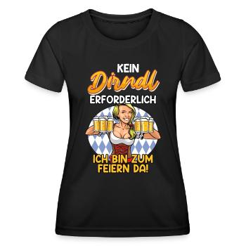 Kein Dirndl erforderlich zum Feiern da - Frauen Funktions-T-Shirt - Schwarz - Vorne - AI Model Female 172 light (172cm)