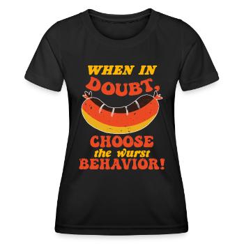 German When in Doubt Choose the Wurst Behavior - Women's Functional T-Shirt - black - Front - AI Model Female 172 light (172cm)