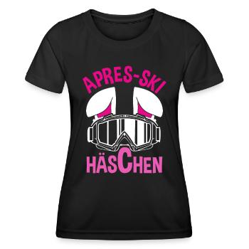 Apres-Ski Häschen Apres-Ski Bunny Apres-Ski Haserl - Frauen Funktions-T-Shirt - Schwarz - Vorne - AI Model Female 172 light (172cm)