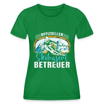 Offizieller Skihaserl Betreuer Skihasen Pisten - Frauen Funktions-T-Shirt - Kelly Green - Vorne - AI Model Female 172 dark (172cm)