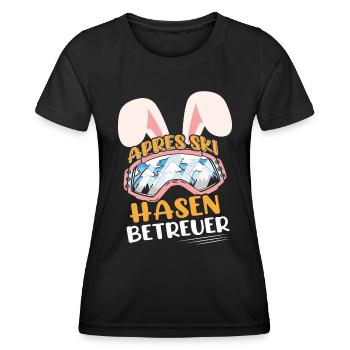 Apres-Ski Hasen Betreuer Skihaserl Skihase - Frauen Funktions-T-Shirt - Schwarz - Vorne - AI Model Female 172 light (172cm)