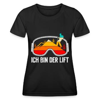 Skibergsteiger Ich bin der Lift Ski Touring - Frauen Funktions-T-Shirt - Schwarz - Vorne - AI Model Female 172 light (172cm)