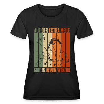 Skilanglauf Auf der Extra Meile Kein Verkehr - Frauen Funktions-T-Shirt - Schwarz - Vorne - AI Model Female 172 light (172cm)