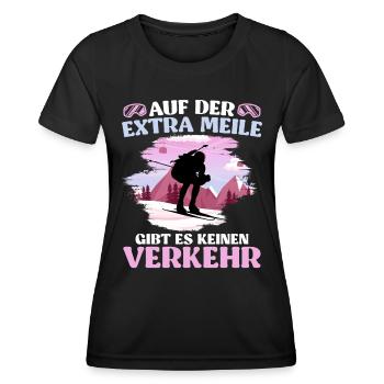 Skibergsteigen Auf der Extra Meile Kein Verkehr - Frauen Funktions-T-Shirt - Schwarz - Vorne - AI Model Female 172 light (172cm)