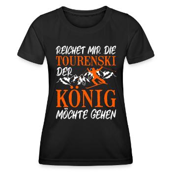 Ski Touring Reichet mir die Tourenski - Frauen Funktions-T-Shirt - Schwarz - Vorne - AI Model Female 172 light (172cm)