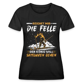 Ski Touring Reichet mir die Felle Skibergsteigen - Frauen Funktions-T-Shirt - Schwarz - Vorne - AI Model Female 172 light (172cm)