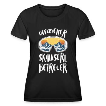 Offizieller Skihaserl Betreuer Skihasen Skipiste - Frauen Funktions-T-Shirt - Schwarz - Vorne - AI Model Female 172 light (172cm)
