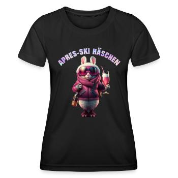 Après-Ski Bunny Cool avec Cocktail Ski Party - T-shirt sport Femme - noir - Devant - AI Model Female 172 light (172cm)