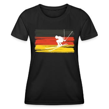 Germany Skier Shirt Skiing Ski Slope - Women's Functional T-Shirt - black - Front - AI Model Female 172 light (172cm)