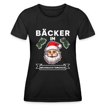 Lustiger Bäcker Weihnachtsmann Weihnachten Spruch - Frauen Funktions-T-Shirt - Schwarz - Vorne - AI Model Female 172 light (172cm)