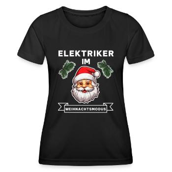 Lustiger Elektriker Weihnachten Beruf Spruch - Frauen Funktions-T-Shirt - Schwarz - Vorne - AI Model Female 172 light (172cm)