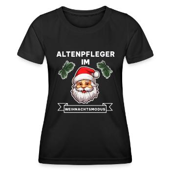 Altenpfleger Weihnachten Heligabend Beruf Spruch - Frauen Funktions-T-Shirt - Schwarz - Vorne - AI Model Female 172 light (172cm)