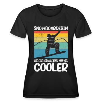 Snowboarderin wie eine Normale Frau nur Cooler - Frauen Funktions-T-Shirt - Schwarz - Vorne - AI Model Female 172 light (172cm)
