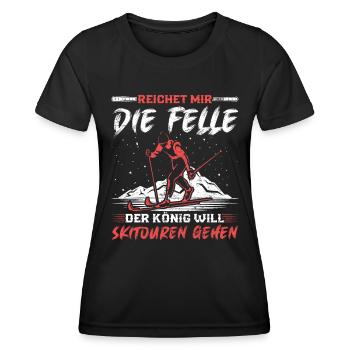 Ski Touring Reichet mir die Felle Skibergsteigen - Frauen Funktions-T-Shirt - Schwarz - Vorne - AI Model Female 172 light (172cm)