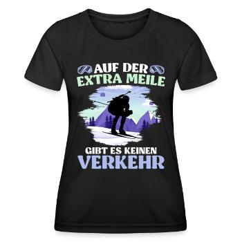 Skibergsteigen Auf der Extra Meile Kein Verkehr - Frauen Funktions-T-Shirt - Schwarz - Vorne - AI Model Female 172 light (172cm)