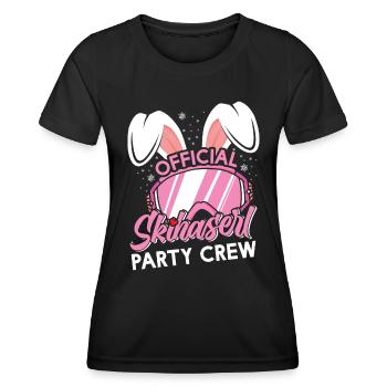 Official Skihaserl Party Crew Ski Party Frauen - Frauen Funktions-T-Shirt - Schwarz - Vorne - AI Model Female 172 light (172cm)