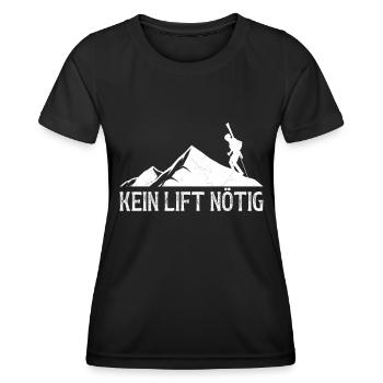 Skibergsteigen Kein Lift Nötig Ski Touring - Frauen Funktions-T-Shirt - Schwarz - Vorne - AI Model Female 172 light (172cm)