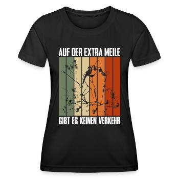 Skilanglauf Auf der Extra Meile Kein Verkehr - Frauen Funktions-T-Shirt - Schwarz - Vorne - AI Model Female 172 light (172cm)