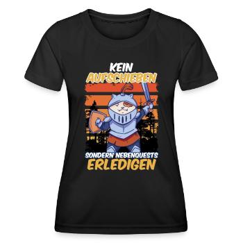 Video Games Kein Aufschieben Nur Nebenquests - Frauen Funktions-T-Shirt - Schwarz - Vorne - AI Model Female 172 light (172cm)