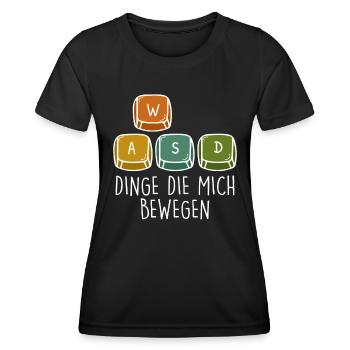 Gamer Dinge die mich Bewegen Spielekonsole - Frauen Funktions-T-Shirt - Schwarz - Vorne - AI Model Female 172 light (172cm)