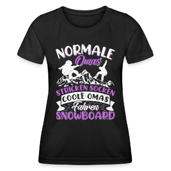 Snowboarderin Normale Omas Stricken Socken Coole - Frauen Funktions-T-Shirt - Schwarz - Vorne - AI Model Female 172 light (172cm)