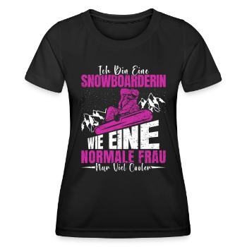 Snowboard Frauen Bin eine Snowboarderin Snowboard - Frauen Funktions-T-Shirt - Schwarz - Vorne - AI Model Female 172 light (172cm)