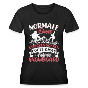 Snowboarderin Normale Omas Stricken Socken Coole - Frauen Funktions-T-Shirt - Schwarz - Vorne - AI Model Female 172 light (172cm)