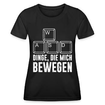 PC Video Gamer Dinge die Mich Bewegen Video Spiele - Frauen Funktions-T-Shirt - Schwarz - Vorne - AI Model Female 172 light (172cm)