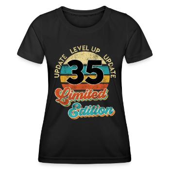 Mise à jour du lecteur vidéo35 ans de B-Day - T-shirt sport Femme - noir - Devant - AI Model Female 172 light (172cm)