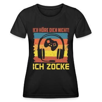 Video Spiele Ich Höre dich Nicht! Ich Zocke - Frauen Funktions-T-Shirt - Schwarz - Vorne - AI Model Female 172 light (172cm)