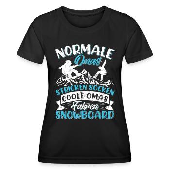Snowboarderin Normale Omas Stricken Socken Coole - Frauen Funktions-T-Shirt - Schwarz - Vorne - AI Model Female 172 light (172cm)