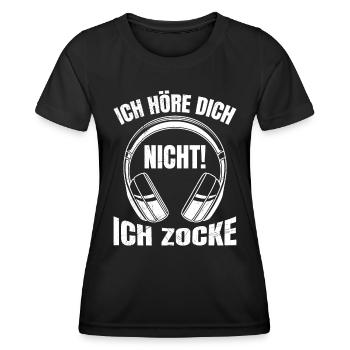 Video Spiele Kann Dich Nicht Hören Ich Zocke - Frauen Funktions-T-Shirt - Schwarz - Vorne - AI Model Female 172 light (172cm)